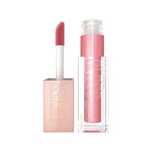maybelline lifter gloss, hydrating lip gloss with hyaluronic acid, high shine for plumper looking lips, silk, warm mauve neutral, 0.18 ounce