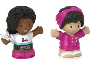 fisher-price little people barbie toddler toys sleepover figure pack, 2 characters for pretend play ages 18+ months