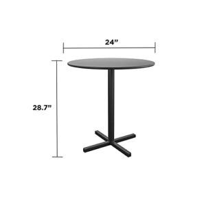 CoscoProducts COSCO 88852BLK1E Round Indoor/Outdoor Steel Bistro Table, 24", Black