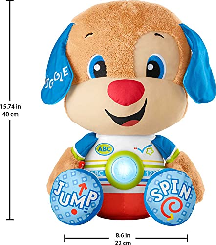 Fisher-Price Laugh & Learn So Big Puppy, Large Musical Plush Toy with Learning Content for Toddlers and Preschool Kids