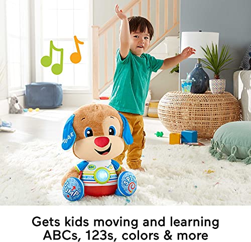 Fisher-Price Laugh & Learn So Big Puppy, Large Musical Plush Toy with Learning Content for Toddlers and Preschool Kids