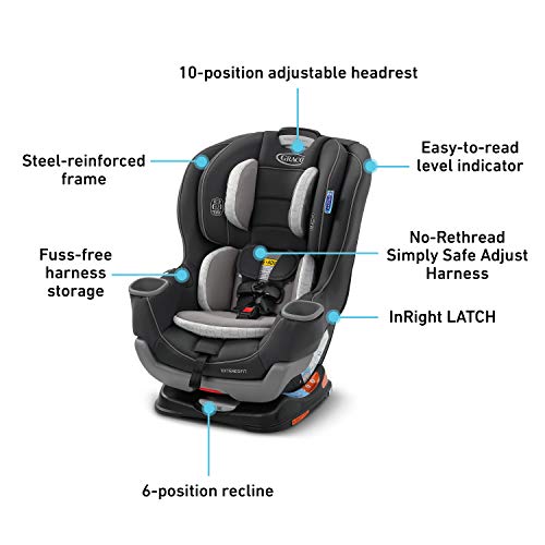 Graco Extend2Fit Convertible Car Seat | Ride Rear Facing Longer with Extend2Fit, Redmond