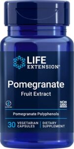 life extension pomegranate supplement for cardiovascular health support – non-gmo, gluten-free – 30 vegetarian capsules