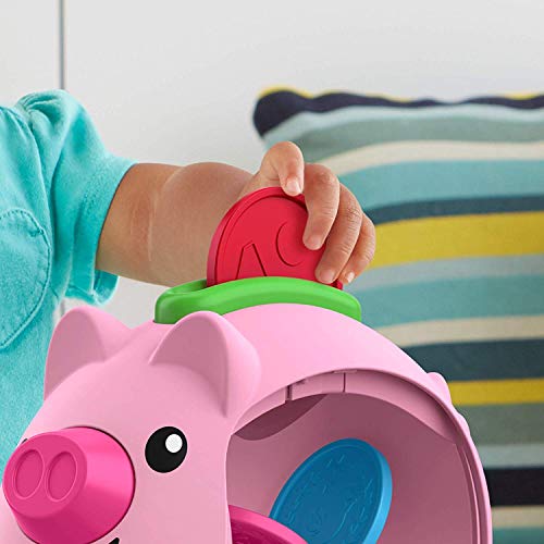 Fisher-Price Laugh & Learn Musical Toy Count & Rumble Piggy Bank With Songs And Motion For Baby & Toddler Ages 6+ Months