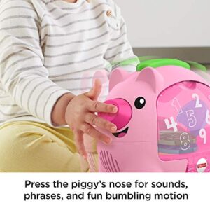 Fisher-Price Laugh & Learn Musical Toy Count & Rumble Piggy Bank With Songs And Motion For Baby & Toddler Ages 6+ Months