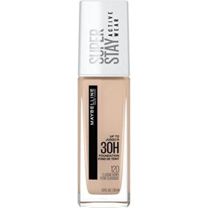 maybelline super stay full coverage liquid foundation active wear makeup, up to 30hr wear, transfer, sweat & water resistant, matte finish, classic ivory, 1 count