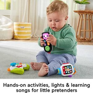 Fisher-Price Laugh & Learn Baby Learning Toys Tune In Tech Gift Set of 4 Interactive Pretend Play Toys for Ages 6+ Months [Amazon Exclusive]