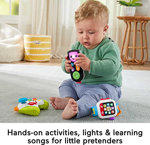 Fisher-Price Laugh & Learn Baby Learning Toys Tune In Tech Gift Set of 4 Interactive Pretend Play Toys for Ages 6+ Months [Amazon Exclusive]