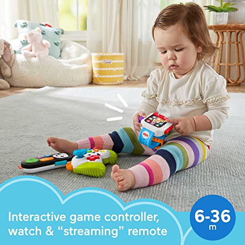 Fisher-Price Laugh & Learn Baby Learning Toys Tune In Tech Gift Set of 4 Interactive Pretend Play Toys for Ages 6+ Months [Amazon Exclusive]