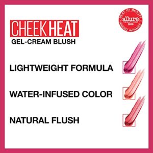 Maybelline Cheek Heat Gel-Cream Blush Makeup, Lightweight, Breathable Feel, Sheer Flush Of Color, Natural-Looking, Dewy Finish, Oil-Free, Nude Burn, 1 Count