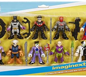 Imaginext DC Super Friends Batman Figure Multipack, Ultimate Hero Villain Match-Up, 10 Characters & 10 Accessories for Ages 3Y+ [Amazon Exclusive]