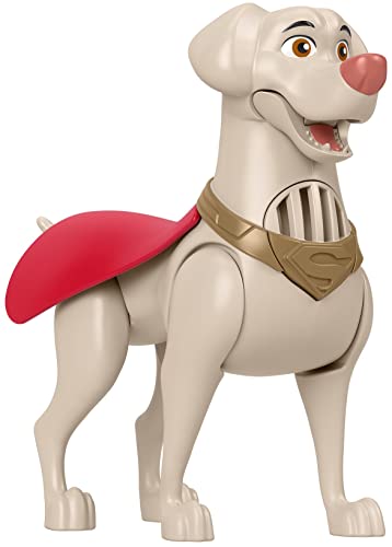 Fisher-Price DC League of Super-Pets Toy Talking Krypto Poseable Figure with Sounds and Phrases for Preschool Kids Ages 3+ Years