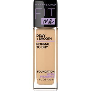 maybelline fit me dewy + smooth spf 18 liquid foundation makeup, sandy beige, 1 count