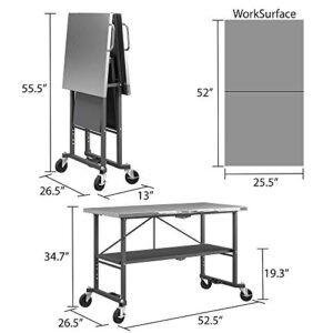 COSCO 66771DKG1E Smart Stainless Steel Folding Workbench, Dark Gray