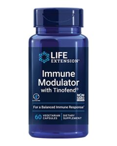 life extension immune modulator with tinofend – for healthy immune system response and inflammatory response – tinospora cordifolia extract supplement – non-gmo, vegetarian – 60 capsules