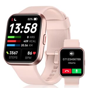 fitness tracker, smart watch with alexa [answer/make call] 24/7 heart rate，blood oxygen monitor, sleep tracker, ip68 waterproof activity trackers and smart watches for android ios