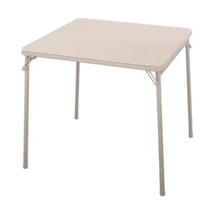 cosco square folding table 34″ sand steel frame, vinyl