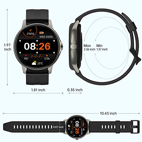 Smart Watches for Men (Answer/Make Call) 100 Sport Modes Fitness Tracker Heart Rate Blood Oxygen Sleep Monitor IP68 Waterproof Fitness Watch Activity Tracker and Smartwatches iPhone Android Compatible