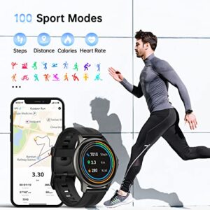 Smart Watches for Men (Answer/Make Call) 100 Sport Modes Fitness Tracker Heart Rate Blood Oxygen Sleep Monitor IP68 Waterproof Fitness Watch Activity Tracker and Smartwatches iPhone Android Compatible