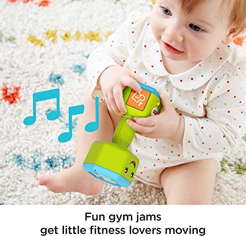 Fisher-Price Laugh & Learn Baby To Toddler Toy Countin’ Reps Dumbbell Rattle With Lights & Music For Ages 6+ Months