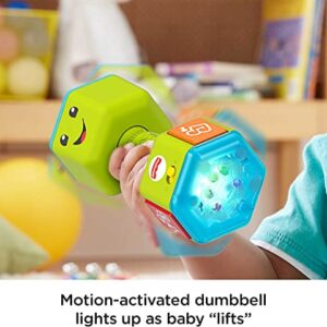 Fisher-Price Laugh & Learn Baby To Toddler Toy Countin’ Reps Dumbbell Rattle With Lights & Music For Ages 6+ Months