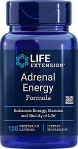 life extension adrenal energy formula, 120 vegetarian capsules