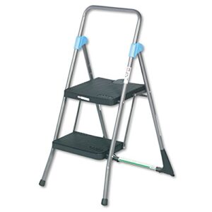 cosco 11829ggb steel 2 folding step stool, gray