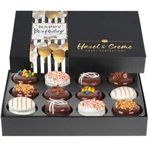 birthday gift basket – happy birthday cookies – chocolate covered cookies – chocolate gift box – gourmet food gifts (large box)