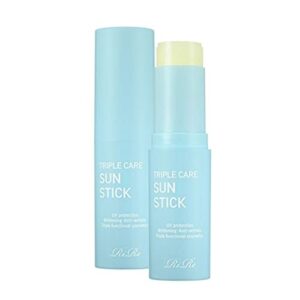 rire triple care sun stick spf50+/pa++++, anti wrinkle, tone-up, non-sticky-adenosine-korean sunscreen