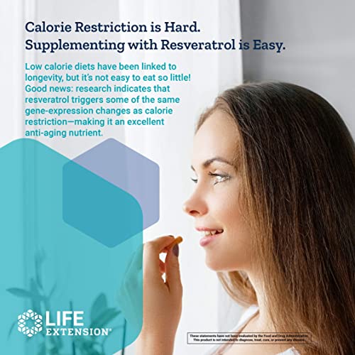 Life Extension Resveratrol Elite - Transresveratrol Supplements From Japanese knotweed Root and Grape Fruit For Heart & Brain Health Support – Gluten-Free, Non-GMO, Vegetarian – 30 Capsules