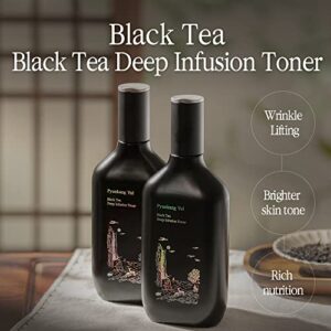 PYUNKANG YUL Black Tea Deep Infusion Toner 130ml Korean Anti-Aging Facial K Beauty Toner for Women with Hyaluronic Acid, Ceramide, Fine Line Care, Firm and Brighter Looking Skin