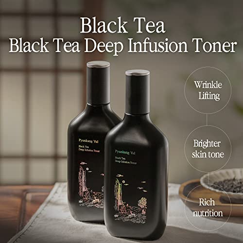 PYUNKANG YUL Black Tea Deep Infusion Toner 130ml Korean Anti-Aging Facial K Beauty Toner for Women with Hyaluronic Acid, Ceramide, Fine Line Care, Firm and Brighter Looking Skin