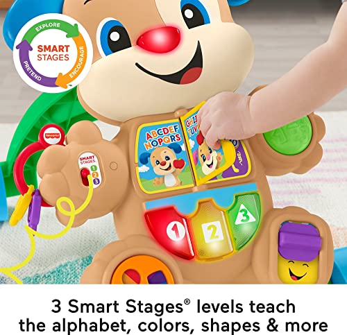 Fisher-Price Laugh & Learn Baby Walker and Musical Learning Toy with Smart Stages Educational Content & Baby Toy Gift Set with Rock-a-Stack Ring Stacking Toy and Baby’s First Blocks Set