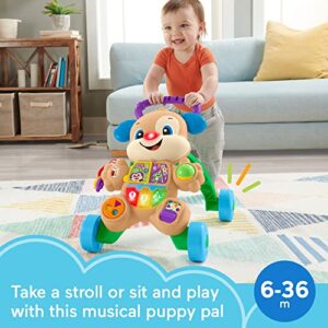 Fisher-Price Laugh & Learn Baby Walker and Musical Learning Toy with Smart Stages Educational Content & Baby Toy Gift Set with Rock-a-Stack Ring Stacking Toy and Baby’s First Blocks Set