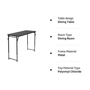 Cosco 20 x 48 Adjustable Height PVC Top, Black Table