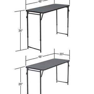 Cosco 20 x 48 Adjustable Height PVC Top, Black Table