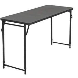 Cosco 20 x 48 Adjustable Height PVC Top, Black Table