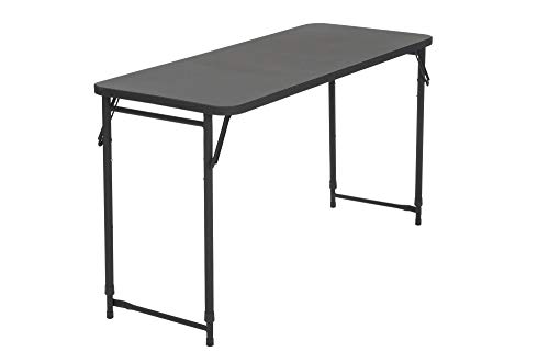 Cosco 20 x 48 Adjustable Height PVC Top, Black Table