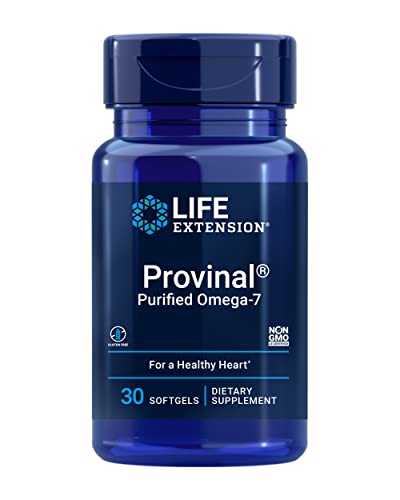 Provinal Purified Omega-7 - Daily Essential Omega 7 Fatty Acids Supplement, Palmitoleic Acid Fish Oil For Heart Health & Inflammation Management - Gluten-Free, Non-GMO - 30 Softgels Month Supply