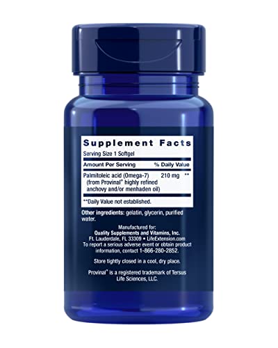 Provinal Purified Omega-7 - Daily Essential Omega 7 Fatty Acids Supplement, Palmitoleic Acid Fish Oil For Heart Health & Inflammation Management - Gluten-Free, Non-GMO - 30 Softgels Month Supply