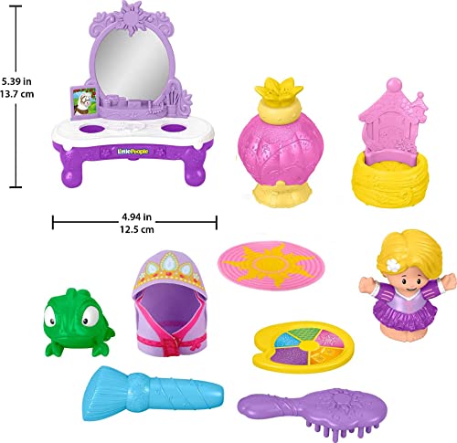 Fisher-Price Little People – Disney Princess Get Ready with Rapunzel, 10-Piece Pretend playset for Toddlers and Preschool Kids Ages 18 Months to 5 Years