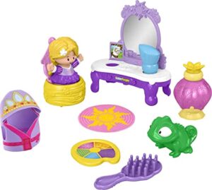 fisher-price little people – disney princess get ready with rapunzel, 10-piece pretend playset for toddlers and preschool kids ages 18 months to 5 years
