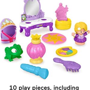 Fisher-Price Little People – Disney Princess Get Ready with Rapunzel, 10-Piece Pretend playset for Toddlers and Preschool Kids Ages 18 Months to 5 Years