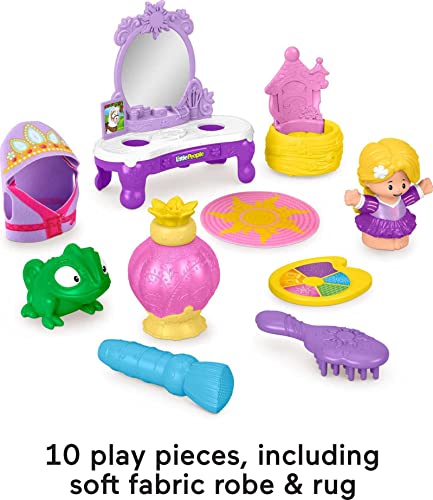 Fisher-Price Little People – Disney Princess Get Ready with Rapunzel, 10-Piece Pretend playset for Toddlers and Preschool Kids Ages 18 Months to 5 Years