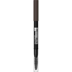 maybelline tattoostudio waterproof eyebrow pencil, sharpenable, longwear, long lasting eyebrow pencil, defined brows, pigment brow pencil, black brown, 1 count