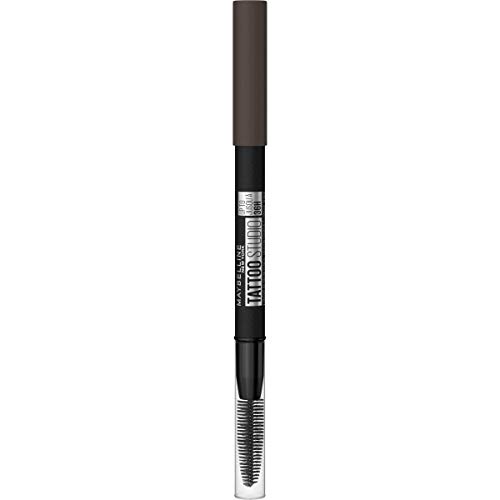 Maybelline TattooStudio Waterproof Eyebrow Pencil, Sharpenable, Longwear, Long Lasting Eyebrow Pencil, Defined Brows, Pigment Brow Pencil, Black Brown, 1 Count