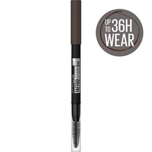 Maybelline TattooStudio Waterproof Eyebrow Pencil, Sharpenable, Longwear, Long Lasting Eyebrow Pencil, Defined Brows, Pigment Brow Pencil, Black Brown, 1 Count