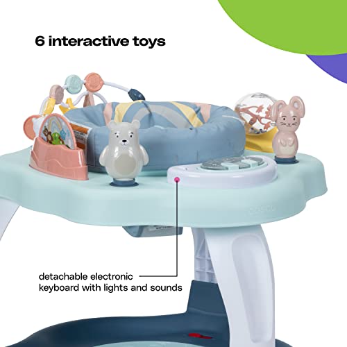 Cosco Play-in-Place Stationary Activity Center, 6 Engaging Toys and a 360° Rotating seat, 3-Position Height Adjustment Machine-Washable, Removable seat pad, Rainbow