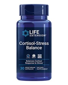 life extension cortisol-stress balance – plant extracts with green tea extract to support already-healthy levels of stress hormone cortisol – non-gmo, gluten-free – 30 vegetarian capsules