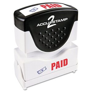 accustamp2 035535 pre-inked shutter stamp paid, red/blue ink, 1 count